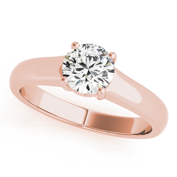18K Rose Gold 1ct Round Diamond Solitaire Ring