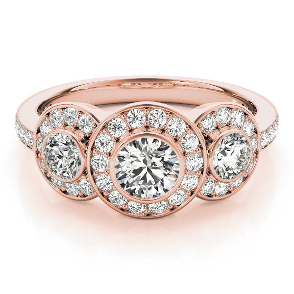 ENGAGEMENT RINGS 3 STONE ROUND