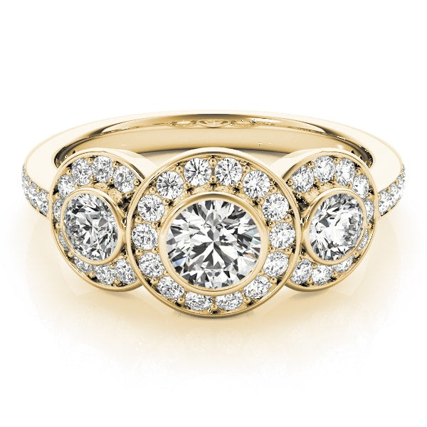 ENGAGEMENT RINGS 3 STONE ROUND
