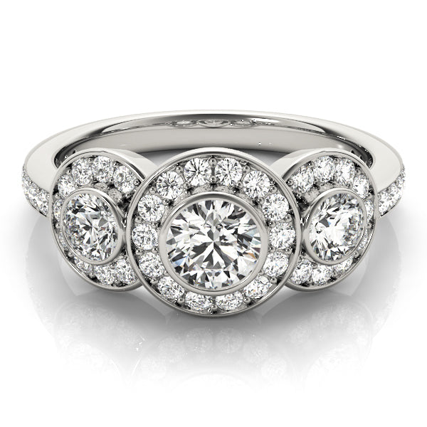 ENGAGEMENT RINGS 3 STONE ROUND