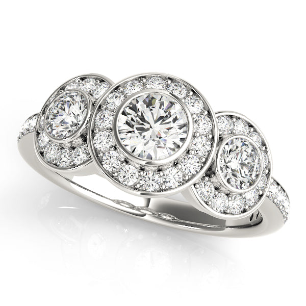 18K White Gold 1.75ctw Round Diamond Engagement Ring