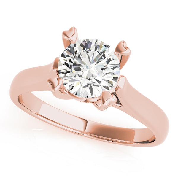 14K Rose Gold 1ct Round Diamond Solitaire Ring