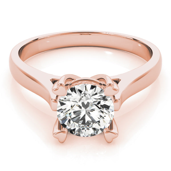 14K Rose Gold 1ct Round Diamond Solitaire Ring