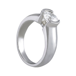 14K White Gold 1 CT Round Diamond Engagement Ring