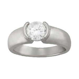 1 CT Platinum Round Diamond Engagement Ring