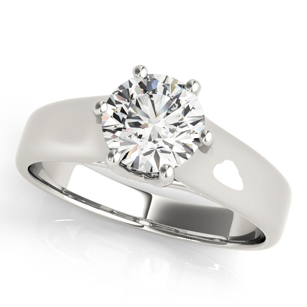 14K White Gold 1 CT Round Diamond Engagement Ring