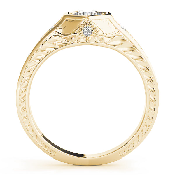 18K Yellow Gold Vintage Diamond Engagement Ring 0.375ctw