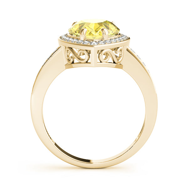 14K Yellow Gold Diamond Cluster Fashion Ring