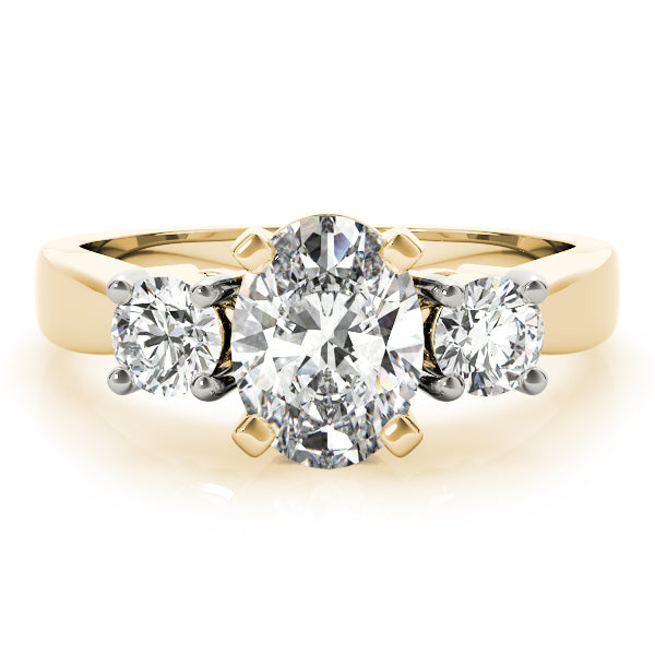 14K Yellow Gold Oval Diamond Fashion Ring