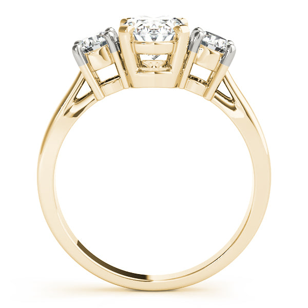 14K Yellow Gold Oval Diamond Fashion Ring