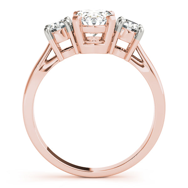 Rose Gold Oval Diamond Fashion Ring 3/8 CT