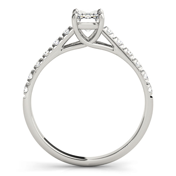 Platinum Emerald Diamond Trellis Engagement Ring