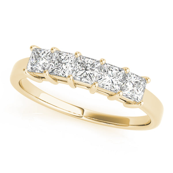 18K Yellow Gold Square Diamond Wedding Ring