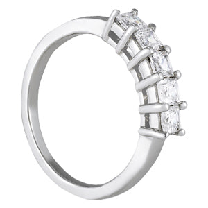 14K White Gold Square Diamond Wedding Ring