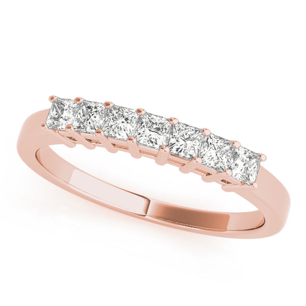18K Rose Gold Square Diamond Wedding Ring