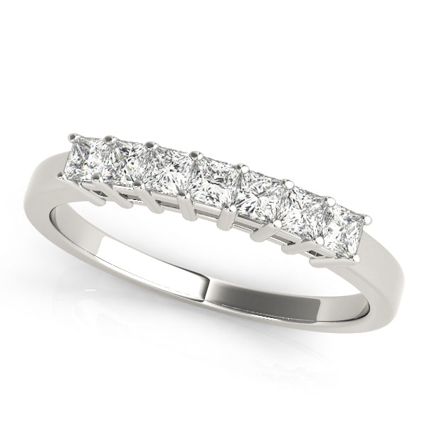 18K White Gold Square Diamond Wedding Ring