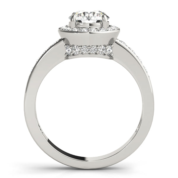 14K White Gold 1 ct Diamond Halo Engagement Ring