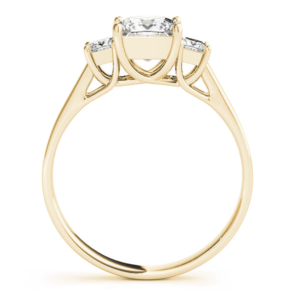 14K Yellow Gold 1 CT Square Diamond Engagement Ring