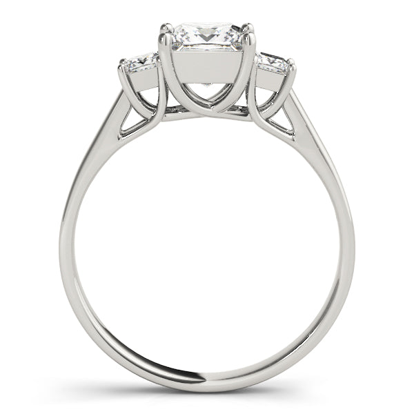 14K White Gold 1 CT Square Diamond Engagement Ring