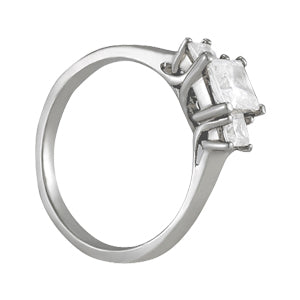 Platinum White Diamond Three Stone Engagement Ring
