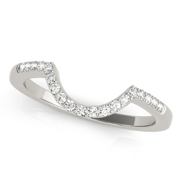 18K White Gold 1/8 ct Diamond Wedding Band