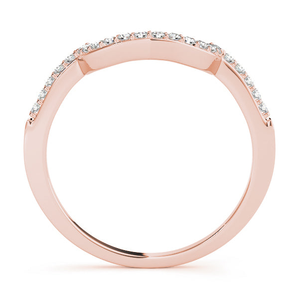 14K Rose Gold Multi-Diamond Wedding Band