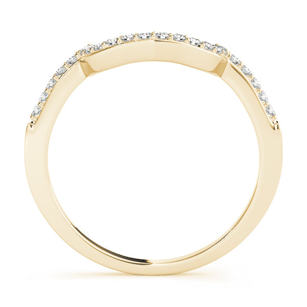 18K Yellow Gold 1/6 CT Diamond Wedding Band