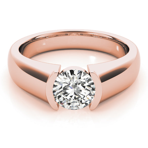 14K Rose Gold 1 CT Diamond Solitaire Engagement Ring