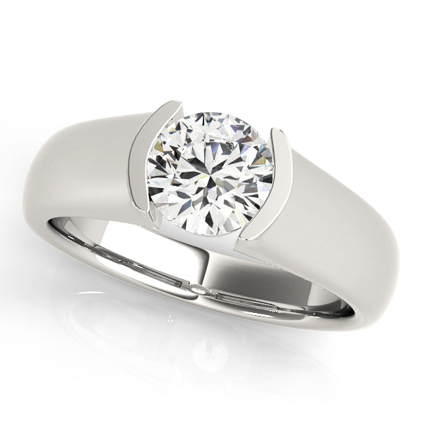 Platinum 1 CT Round Diamond Solitaire Engagement Ring