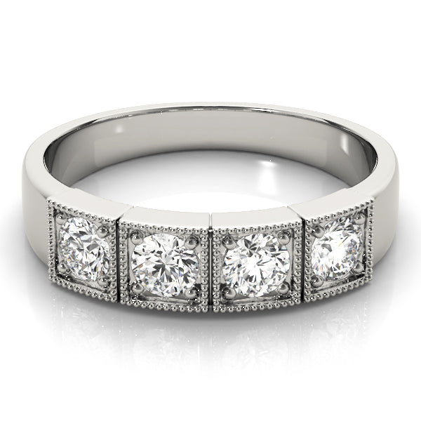 Platinum 1/3 CT Three-Stone Round Diamond Ring