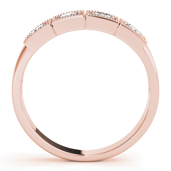 18K Rose Gold 0.36 CT Round Diamond Three-Stone Ring