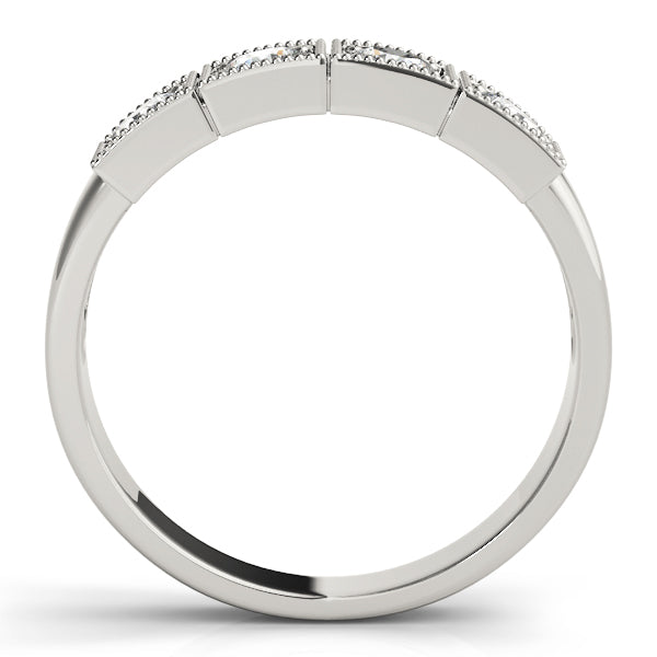 18K White Gold Round Diamond Three-Stone Ring