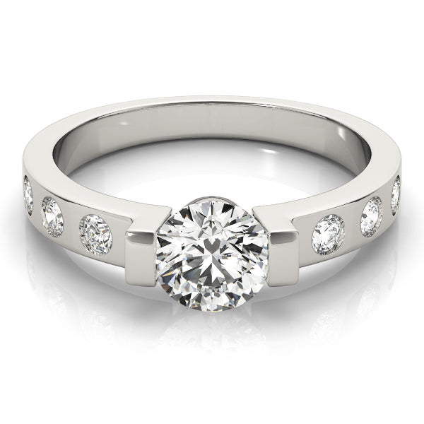 Platinum 1 CT Diamond Single Row Engagement Ring