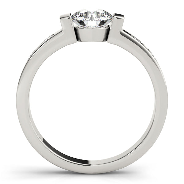 18K White Gold 1 CT Round Diamond Engagement Ring