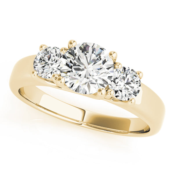 18K Yellow Gold 1 ct Diamond Three-Stone Engagement Ring