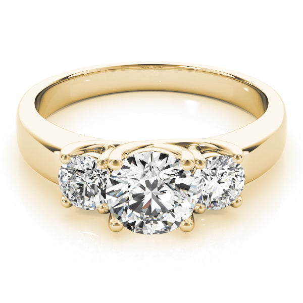 18K Yellow Gold 1 ct Diamond Three-Stone Engagement Ring