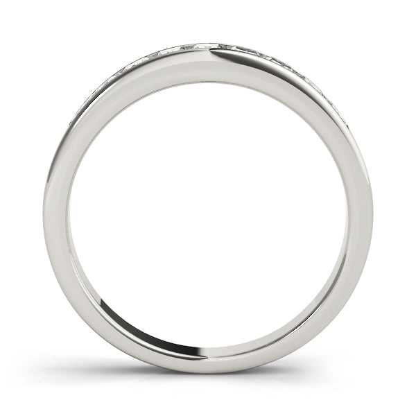 Platinum 1/6 CT Square Diamond Wedding Band
