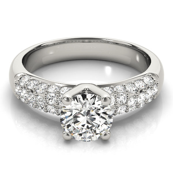 Platinum PavÃ© Diamond Engagement Ring 1.5 ctw