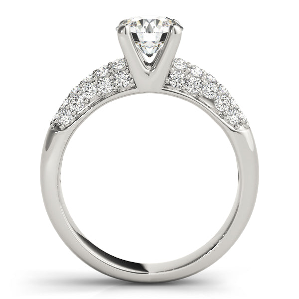 18K White Gold 1.5 ctw Pave Diamond Engagement Ring