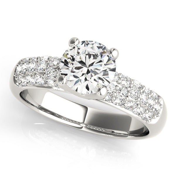 18K White Gold 1.5 ctw Pave Diamond Engagement Ring