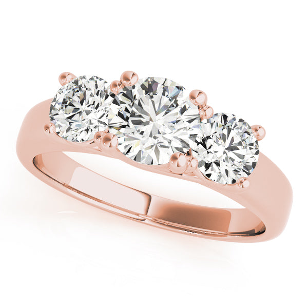 14K Rose Gold 1 CT Diamond Three-Stone Engagement Ring