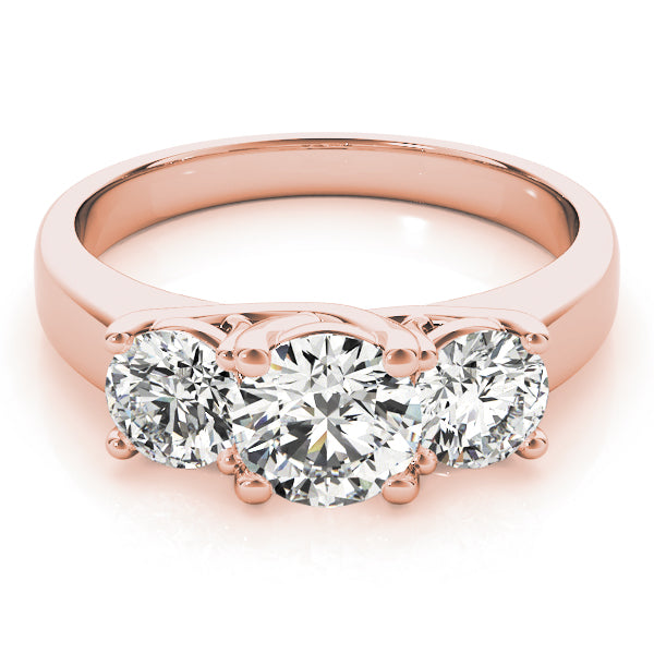 14K Rose Gold 1 CT Diamond Three-Stone Engagement Ring