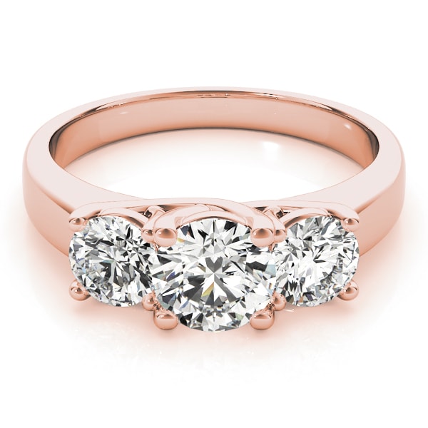 ENGAGEMENT RINGS 3 STONE ROUND