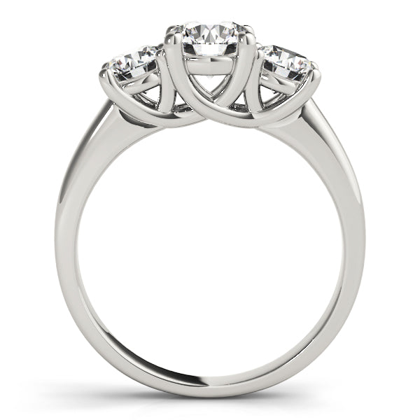 18K White Gold 1 ct Diamond Three-Stone Engagement Ring