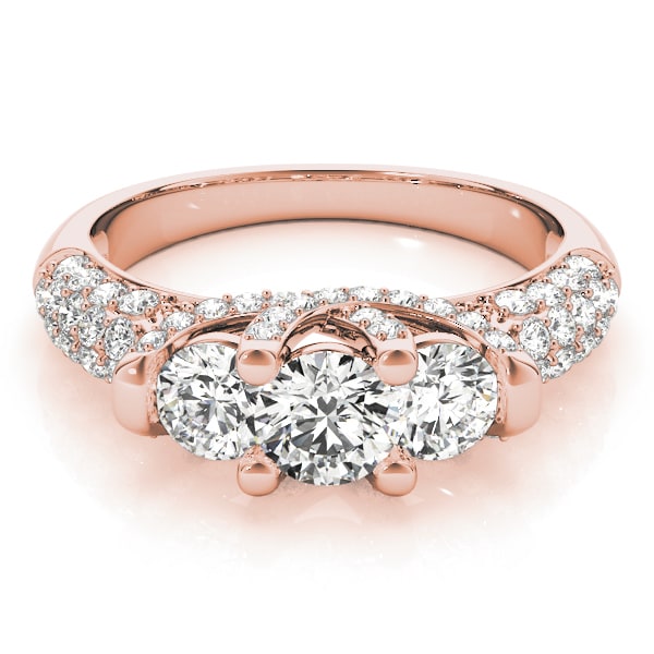 ENGAGEMENT RINGS 3 STONE ROUND