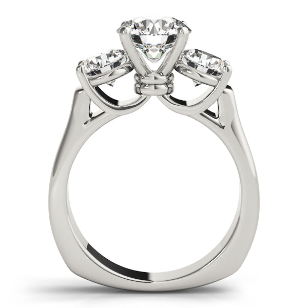 Platinum 1 ct Round Diamond Three-Stone Engagement Ring