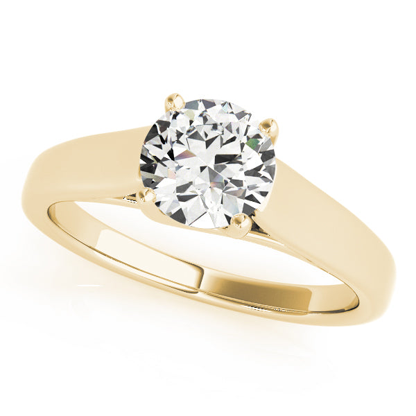 18K Yellow Gold 1 CT Round Diamond Engagement Ring