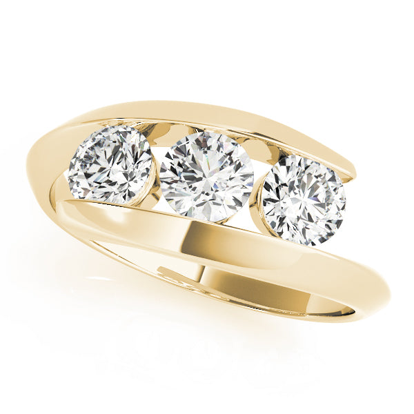 14K Yellow Gold 1 CT Round Diamond Engagement Ring