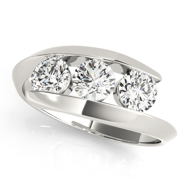 Platinum White 1 ct Diamond Three-Stone Ring