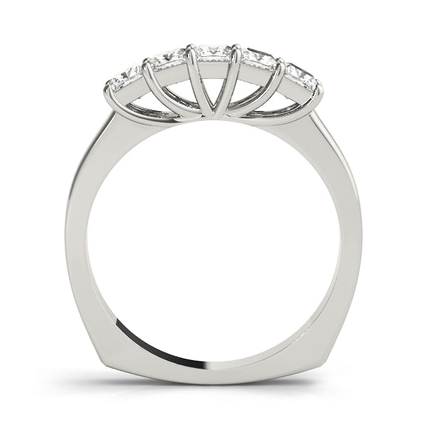 Platinum 7/8 CT Square Diamond Wedding Ring